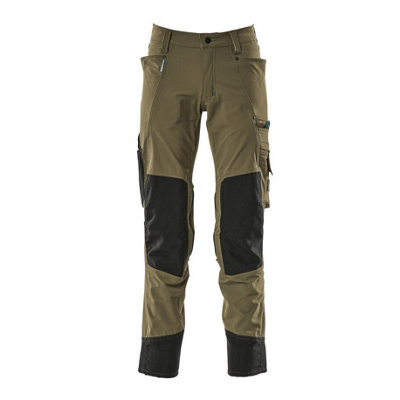 Mascot Advanced Stretch Trousers With Kneepad PocketsMoss Green   (30.5) (Leg LengthRegular) from B&Q