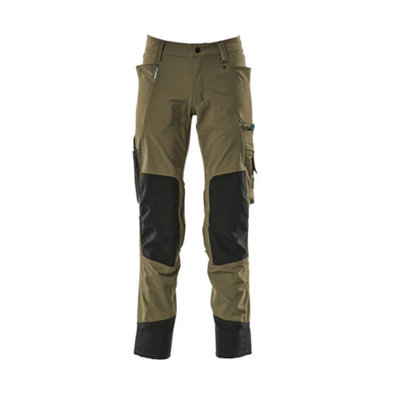 Mascot Advanced Stretch Trousers With Kneepad PocketsMoss Green   (44.5) (Leg LengthRegular) from B&Q
