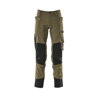 Mascot Advanced Stretch Trousers With Kneepad PocketsMoss Green   (34.5) (Leg LengthLong) from B&Q