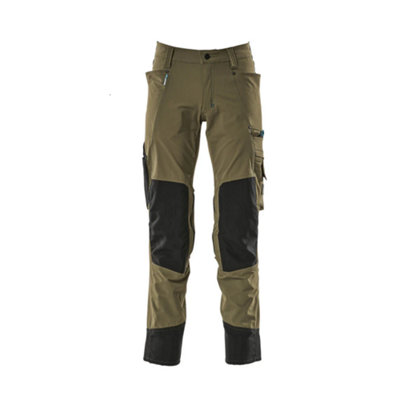 Mascot Advanced Stretch Trousers With Kneepad PocketsMoss Green   (36.5) (Leg LengthLong) from B&Q