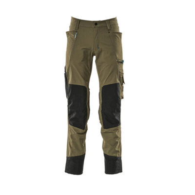 Mascot Advanced Stretch Trousers With Kneepad PocketsMoss Green   (38.5) (Leg LengthLong) from B&Q