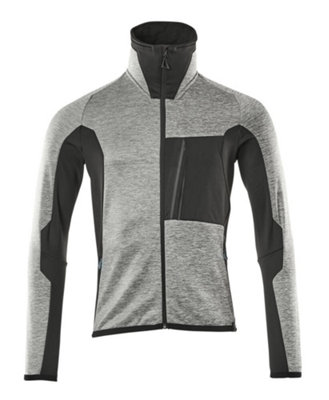 Mascot Advanced Modern Fit Microfleece Jacket With Zipper (Grey-Flecked/black)  (Xx Large)