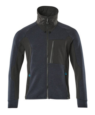 Mascot Advanced High Collar Zippered Sweatshirt (Dark Navy Blue/black)  (Medium)
