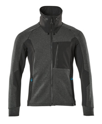 Mascot Advanced High Collar Zippered Sweatshirt (Black-Flecked/black)  (Xx Large)