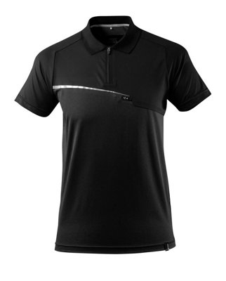 Mascot Advanced Moisture Wicking Polo Shirt With Chest Pocket (Black)  (Large) from B&Q