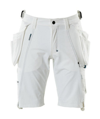 Mascot Advanced Craftsmen's Shorts With Detachable Holster Pockets White   (34.5) (Leg LengthRegular) from B&Q