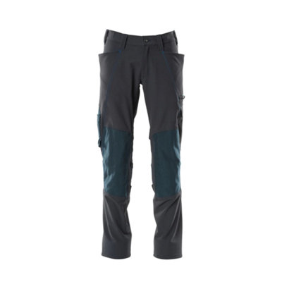 Mascot Accelerate Stretch Trousers With Kneepad PocketsDark Navy   (30.5) (Leg LengthShort) from B&Q