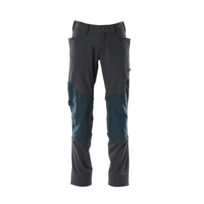 Mascot Accelerate Stretch Trousers With Kneepad PocketsDark Navy   (34.5) (Leg LengthShort) from B&Q
