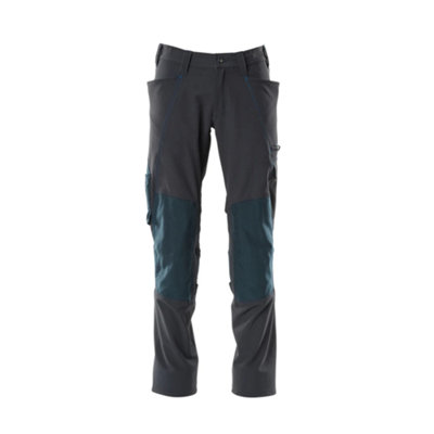 Mascot Accelerate Stretch Trousers With Kneepad PocketsDark Navy   (36.5) (Leg LengthShort) from B&Q