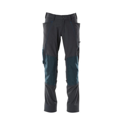 Mascot Accelerate Stretch Trousers With Kneepad PocketsDark Navy   (38.5) (Leg LengthShort) from B&Q