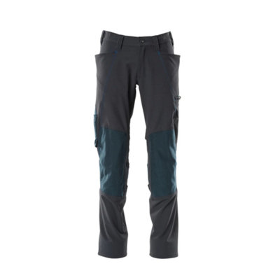 Mascot Accelerate Stretch Trousers With Kneepad PocketsDark Navy   (32.5) (Leg LengthLong) from B&Q