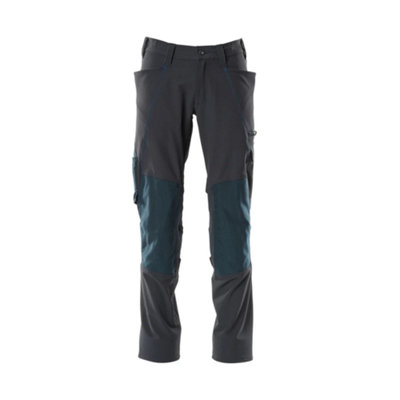 Mascot Accelerate Stretch Trousers With Kneepad PocketsDark Navy   (33.5) (Leg LengthLong) from B&Q