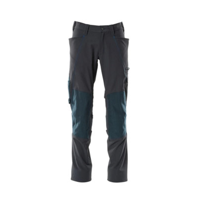 Mascot Accelerate Stretch Trousers With Kneepad PocketsDark Navy   (34.5) (Leg LengthLong) from B&Q