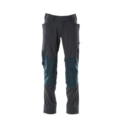 Mascot Accelerate Stretch Trousers With Kneepad PocketsDark Navy   (36.5) (Leg LengthLong) from B&Q