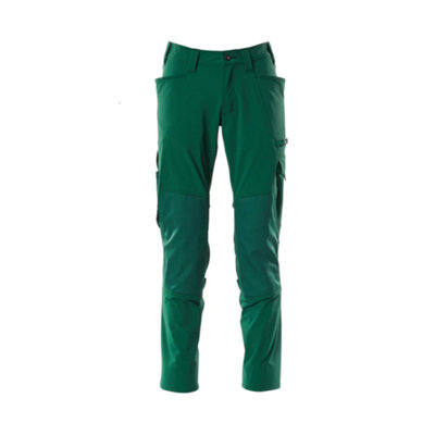 Mascot Accelerate Stretch Trousers With Kneepad PocketsGreen   (36.5) (Leg LengthShort) from B&Q