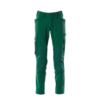 Mascot Accelerate Stretch Trousers With Kneepad PocketsGreen   (28.5) (Leg LengthRegular) from B&Q