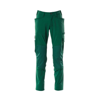 Mascot Accelerate Stretch Trousers With Kneepad PocketsGreen   (34.5) (Leg LengthRegular) from B&Q
