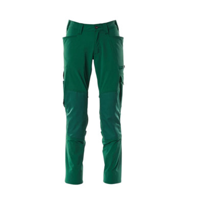 Mascot Accelerate Stretch Trousers With Kneepad PocketsGreen   (35.5) (Leg LengthRegular) from B&Q