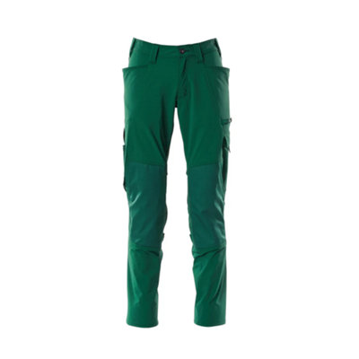 Mascot Accelerate Stretch Trousers With Kneepad PocketsGreen   (32.5) (Leg LengthLong) from B&Q