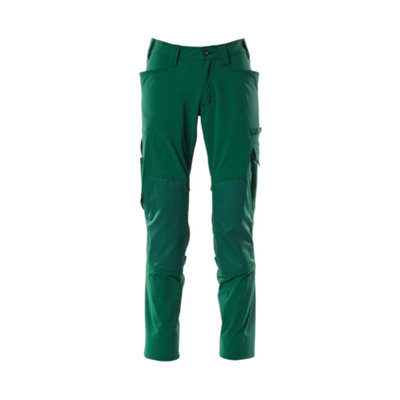 Mascot Accelerate Stretch Trousers With Kneepad PocketsGreen   (34.5) (Leg LengthLong) from B&Q