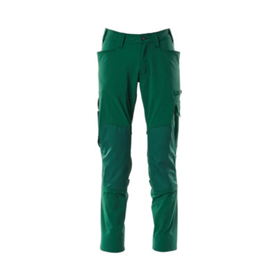Mascot Accelerate Stretch Trousers With Kneepad PocketsGreen   (35.5) (Leg LengthLong) from B&Q