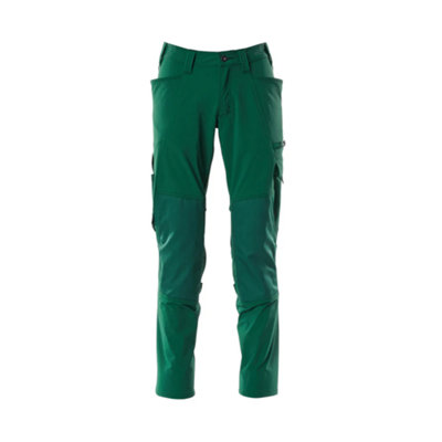 Mascot Accelerate Stretch Trousers With Kneepad PocketsGreen   (38.5) (Leg LengthLong) from B&Q