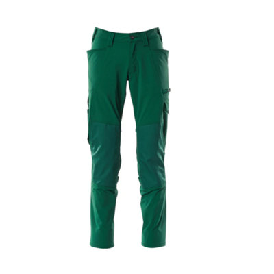 Mascot Accelerate Stretch Trousers With Kneepad PocketsGreen   (46.5) (Leg LengthLong) from B&Q