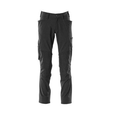 Mascot Accelerate Stretch Trousers With Kneepad PocketsBlack   (34.5) (Leg LengthShort) from B&Q