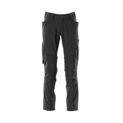 Mascot Accelerate Stretch Trousers With Kneepad PocketsBlack   (38.5) (Leg LengthShort) from B&Q