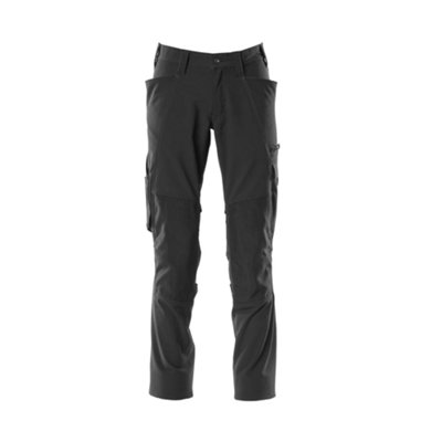 Mascot Accelerate Stretch Trousers With Kneepad PocketsBlack   (40.5) (Leg LengthShort) from B&Q