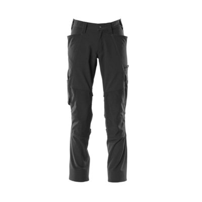Mascot Accelerate Stretch Trousers With Kneepad PocketsBlack  (33.5) (Leg LengthLong) from B&Q
