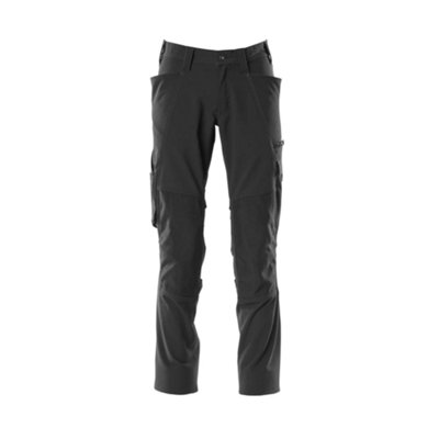 Mascot Accelerate Stretch Trousers With Kneepad PocketsBlack  (35.5) (Leg LengthLong) from B&Q