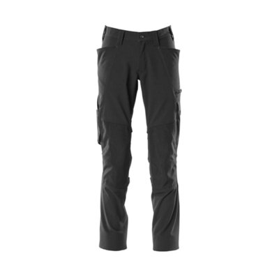 Mascot Accelerate Stretch Trousers With Kneepad PocketsBlack  (36.5) (Leg LengthLong) from B&Q
