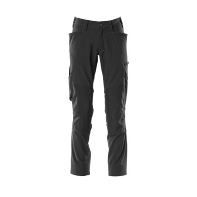 Mascot Accelerate Stretch Trousers With Kneepad PocketsBlack  (44.5) (Leg LengthLong) from B&Q