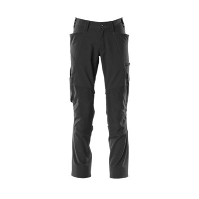 Mascot Accelerate Stretch Trousers With Kneepad PocketsBlack  (46.5) (Leg LengthLong) from B&Q