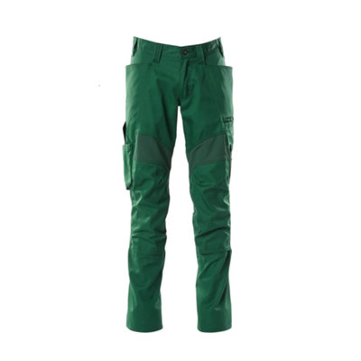 Mascot Accelerate Trousers With Kneepad PocketsGreen   (34.5) (Leg LengthShort) from B&Q