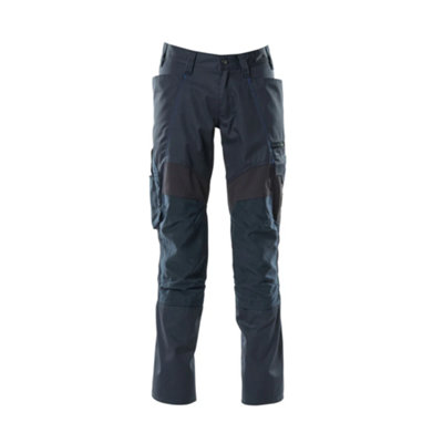 Mascot Accelerate Trousers With Kneepad PocketsDark Navy   (38.5) (Leg LengthShort) from B&Q