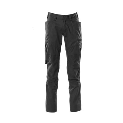 Mascot Accelerate Trousers With Kneepad PocketsBlack   (40.5) (Leg LengthShort) from B&Q
