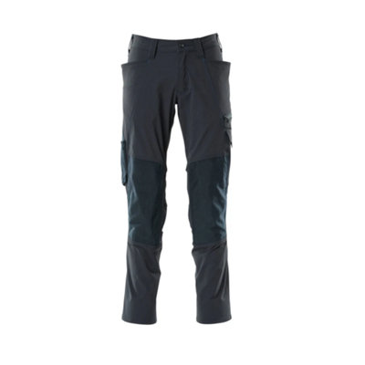 Mascot Accelerate Stretch Trousers With Kneepad PocketsDark Navy   (34.5) (Leg LengthShort) from B&Q