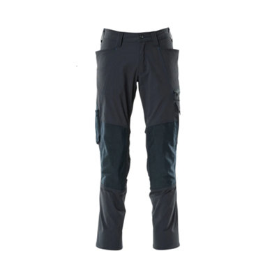 Mascot Accelerate Stretch Trousers With Kneepad PocketsDark Navy   (36.5) (Leg LengthShort) from B&Q