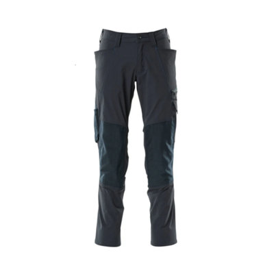 Mascot Accelerate Stretch Trousers With Kneepad PocketsDark Navy   (38.5) (Leg LengthShort) from B&Q