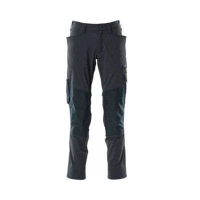 Mascot Accelerate Stretch Trousers With Kneepad PocketsDark Navy   (33.5) (Leg LengthLong) from B&Q
