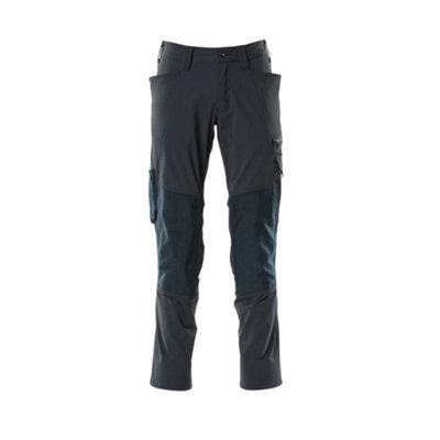 Mascot Accelerate Stretch Trousers With Kneepad PocketsDark Navy   (36.5) (Leg LengthLong) from B&Q