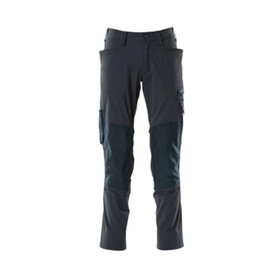 Mascot Accelerate Stretch Trousers With Kneepad PocketsDark Navy   (44.5) (Leg LengthLong) from B&Q