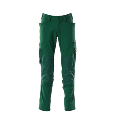 Mascot Accelerate Stretch Trousers With Kneepad PocketsGreen   (40.5) (Leg LengthShort) from B&Q