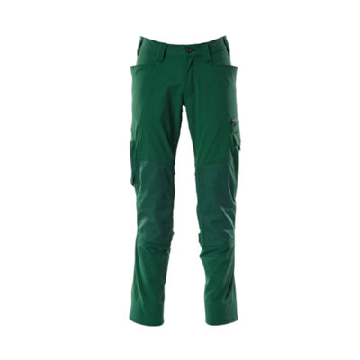 Mascot Accelerate Stretch Trousers With Kneepad PocketsGreen   (30.5) (Leg LengthLong) from B&Q