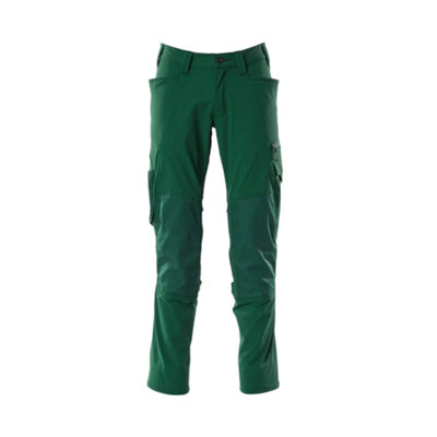 Mascot Accelerate Stretch Trousers With Kneepad PocketsGreen   (32.5) (Leg LengthLong) from B&Q