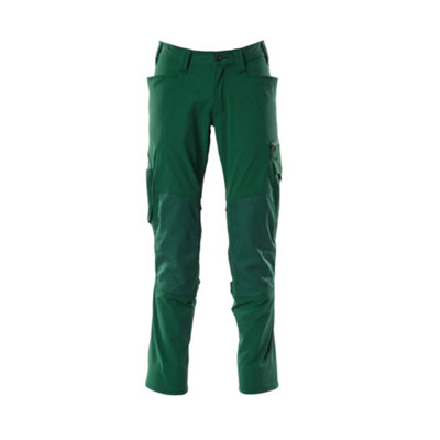 Mascot Accelerate Stretch Trousers With Kneepad PocketsGreen   (34.5) (Leg LengthLong) from B&Q