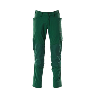 Mascot Accelerate Stretch Trousers With Kneepad PocketsGreen   (35.5) (Leg LengthLong) from B&Q
