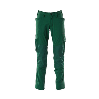 Mascot Accelerate Stretch Trousers With Kneepad PocketsGreen   (38.5) (Leg LengthLong) from B&Q